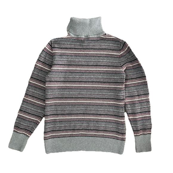 LL Bean Women’s Cotton Cashmere Blend Fair Isle Turtleneck Knit Sweater Size M - Picture 8 of 8
